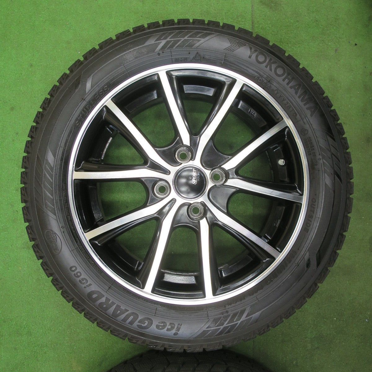 バリ溝！キレイ！9.5分★スタッドレス 185/60R15 ヨコハマ アイスガード iG60 SPORT KRONE スポルト クローネ 15インチ PCD100/4H★5112502TTス