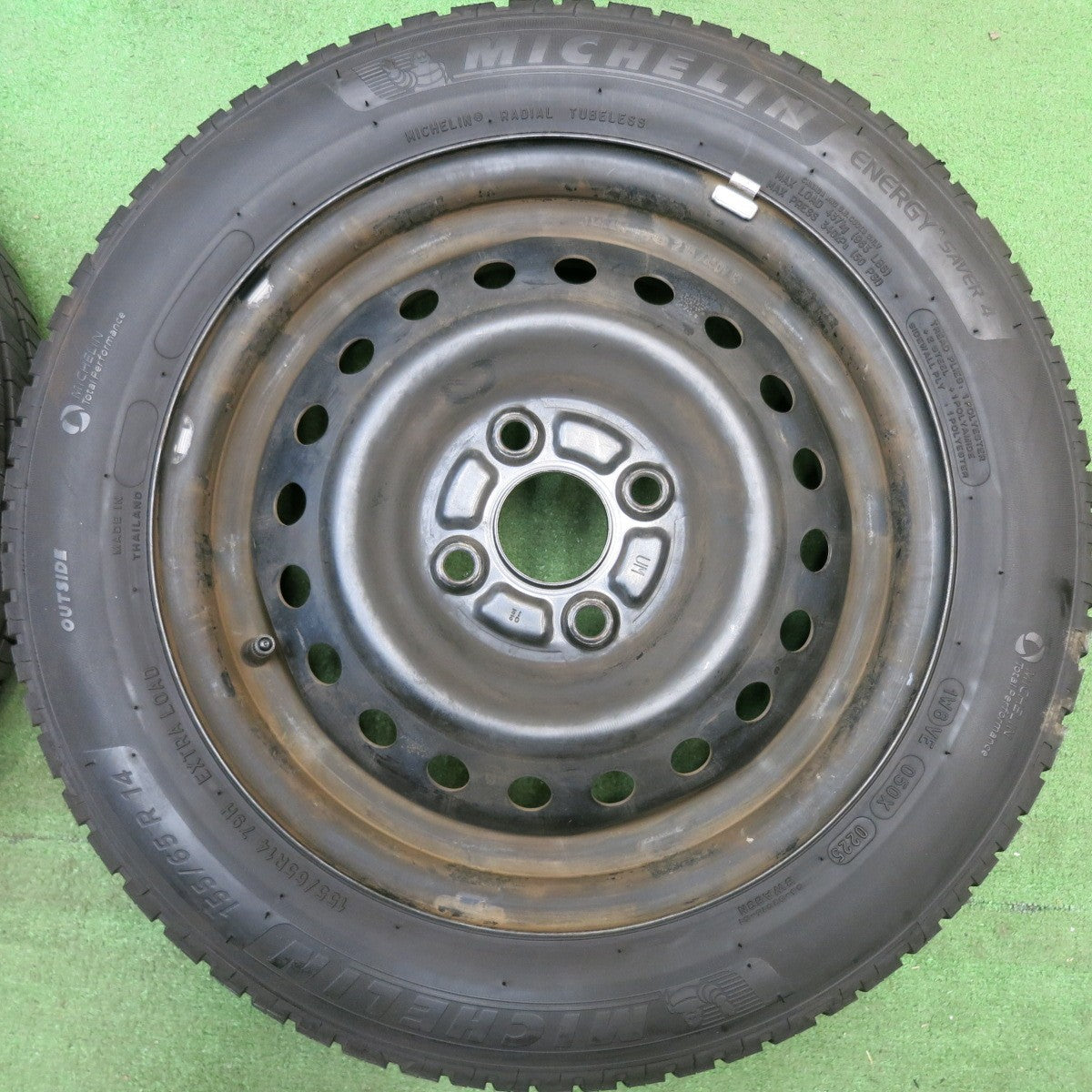 バリ溝！25年！8.5分★155/65R14 ミシュラン エナジーセイバー4 スチール ホイール 14インチ PCD100/4H★6032304HAノ