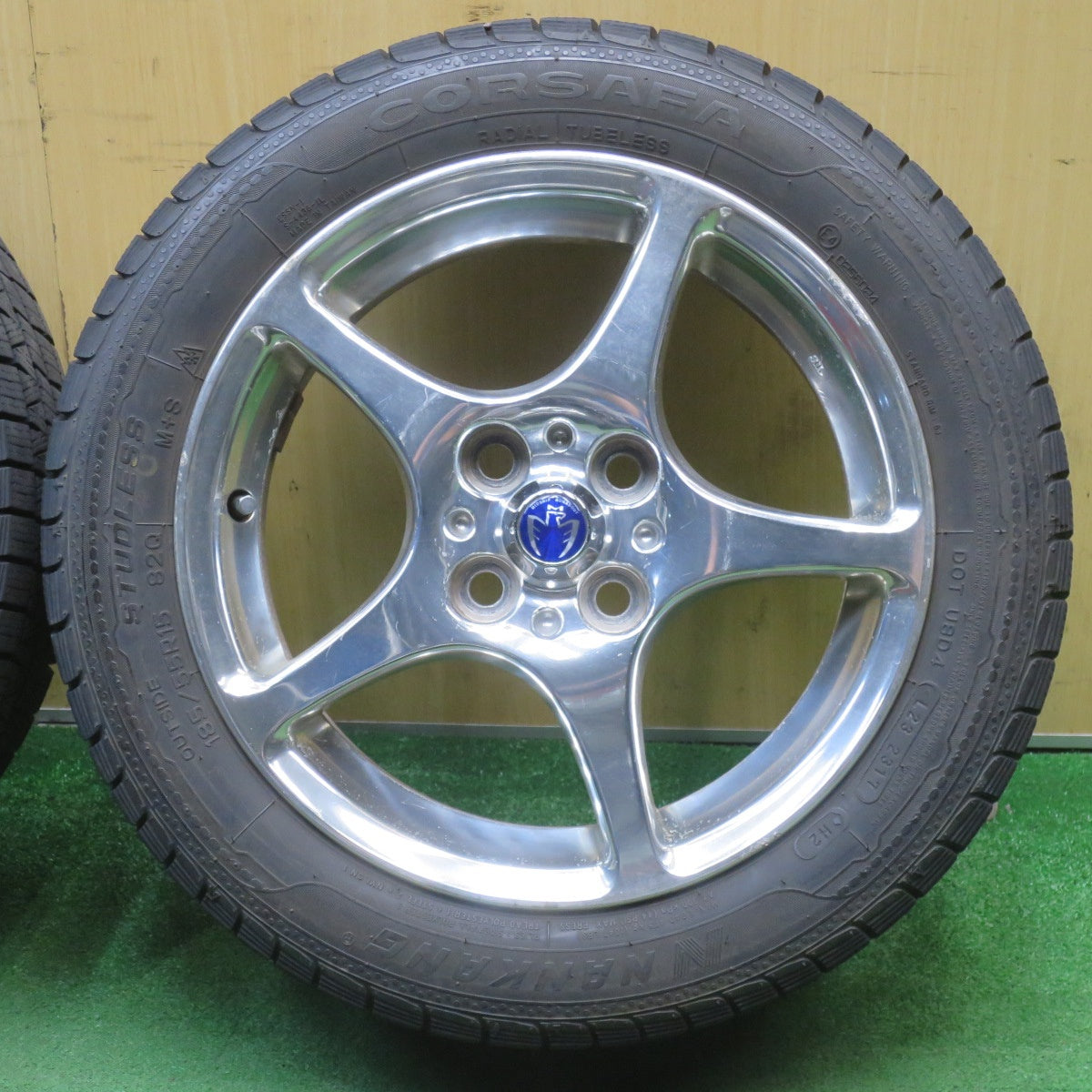 バリ溝！9.5分★トヨタ MR-S ZZW30 純正 MIDSHIP RUNABOUT 185/55R15 195/55R15 スタッドレス ナンカン CORSAFA 15インチ PCD100/4H★6050404NJス