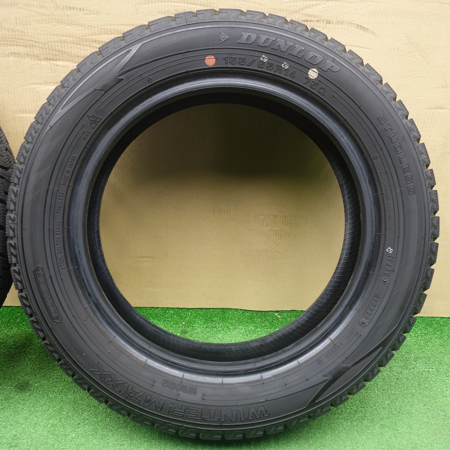 バリ溝！24年！9.5分★スタッドレス 155/65R14 ダンロップ ウインターマックス WM02 タイヤ 14インチ ワゴンR タント ムーヴ デイズ N-BOX 等★6051602KTスタ