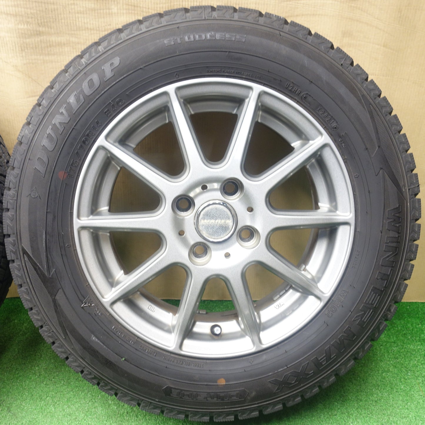 バリ溝！9.5分★スタッドレス 175/70R14 ダンロップ ウインターマックス WM02 WAREN ヴァーレン 14インチ PCD100/4H★6020201KTス