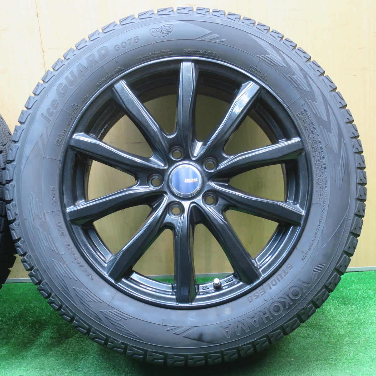 バリ溝！21年！キレイ！9.5分★スタッドレス 225/60R17 ヨコハマ アイスガード G075 D.O.S. DOS 17インチ PCD114.3/5H★5112501NJス