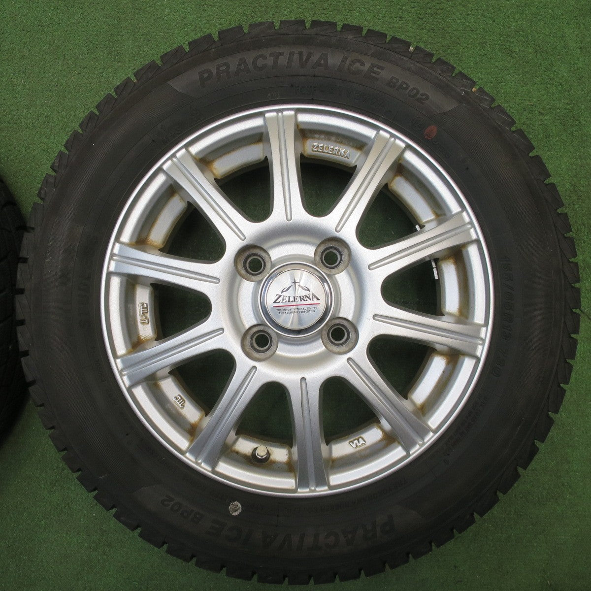 バリ溝！24年！9.5分★スタッドレス 155/65R13 プラクティバ アイス BP02 ヨコハマ製 ZELERNA 13インチ PCD100/4H★6032409NJス