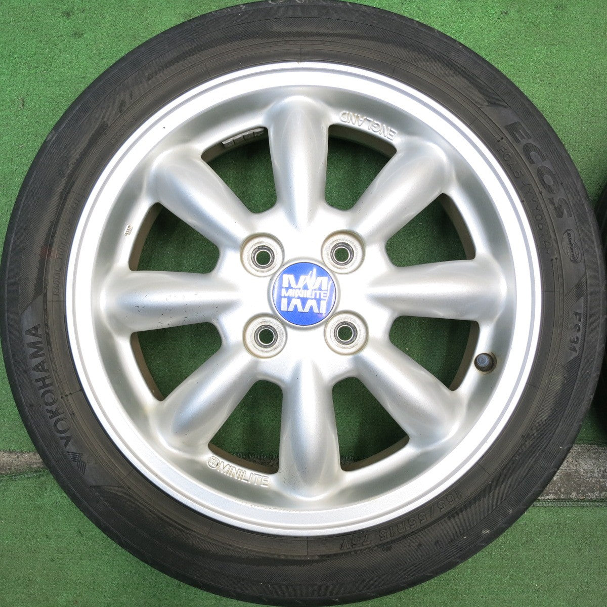 バリ溝！22年！9.5分★ダイハツ ミラジーノ 純正 MINILITE 165/55R15 プラクティバ ヨコハマ エコス ES31 ミニライト 15インチ PCD100/4H★5061305HAノ