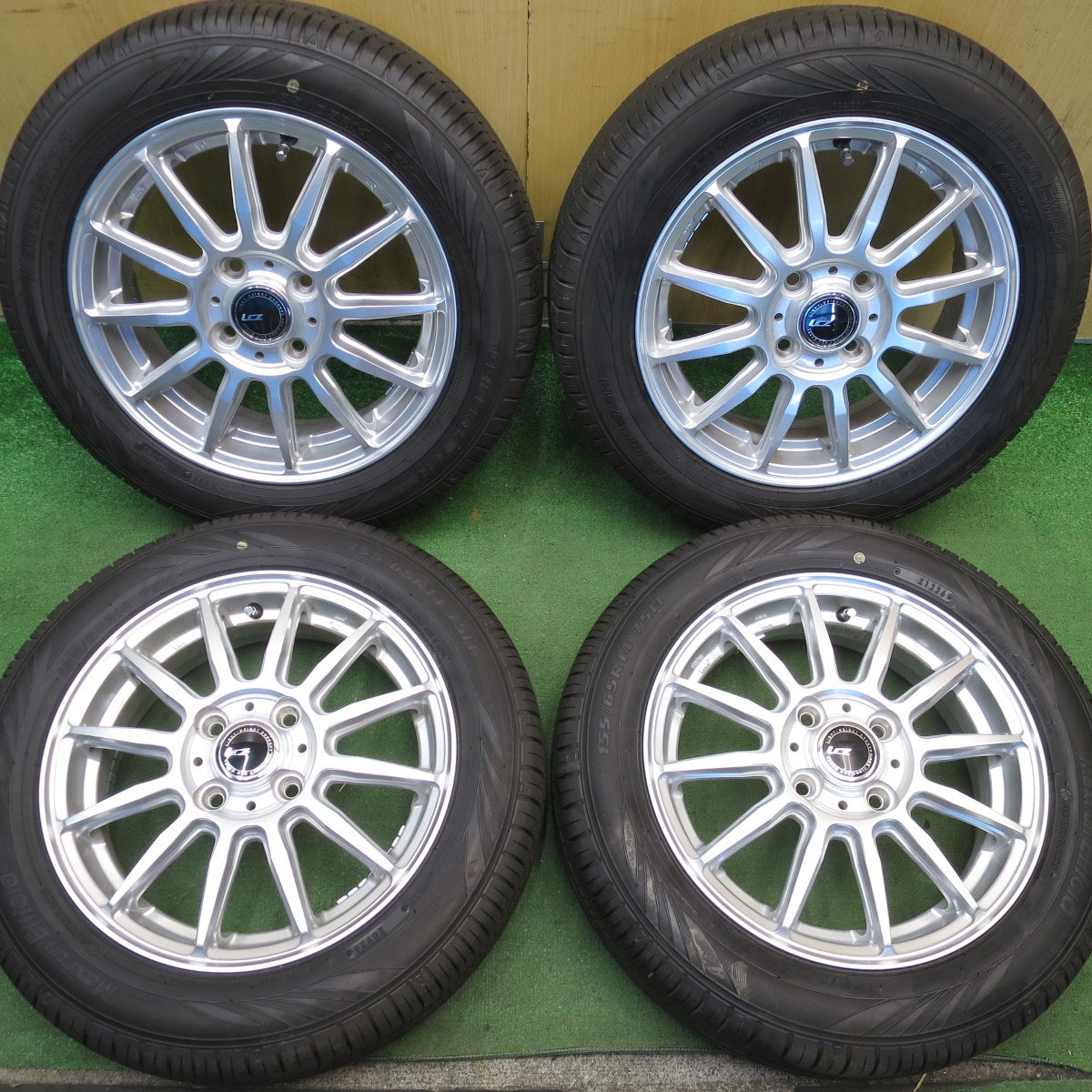 バリ溝！26年！キレイ！9.5分以上◎155/65R14 オートバックス Maxrun Efficia LCZ 社外 アルミ 14インチ PCD100/4H◎6082803NJノ