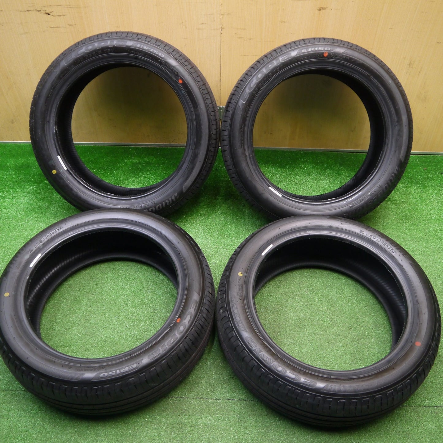 新車外し！25年★165/55R15 ブリヂストン エコピア EP150 タイヤ 15インチ スペーシア カスタム タント N-BOX 等 軽サイズ★5111012Hノタ