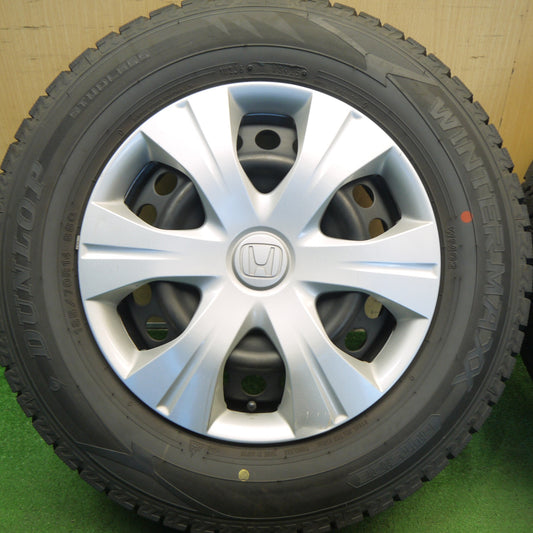 バリ溝！25年！ほぼ10分◎ホンダ フリード 純正 スチール 185/70R14 スタッドレス ダンロップ ウインターマックス WM02 14インチ PCD100/4H◎6092503Hス