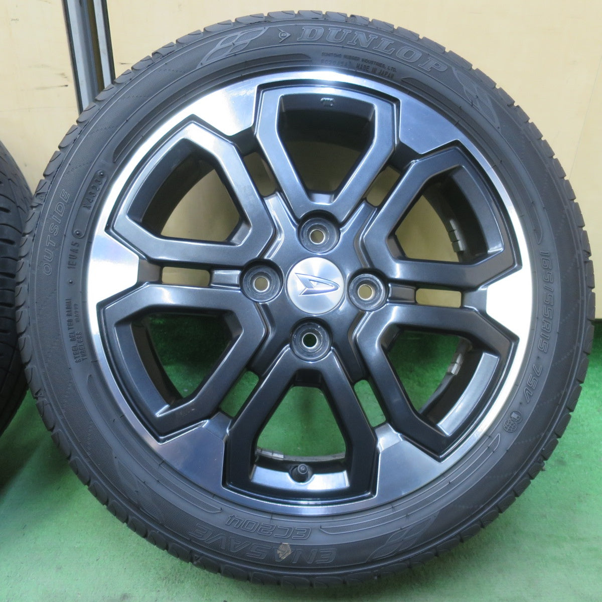キレイ！24年◎ダイハツ LA700S ウェイク 純正 165/55R15 ダンロップ エナセーブ EC204 15インチ PCD100/4H◎6091109イノ