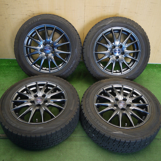 バリ溝！キレイ！9.5分★シエンタ 等 185/60R15 スタッドレス ダンロップ ウインターマックス WM02 VELVA SPORTZ ヴェルヴァ 15インチ PCD100/5H★6060805Hス