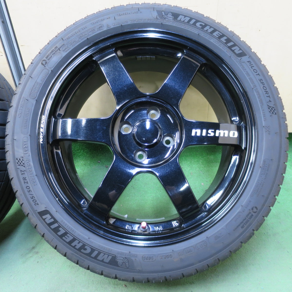 バリ溝！25年！9.5分◎RAYS NISMO GT4S 205/50R17 ミシュラン パイロットスポーツ4 レイズ ニスモ 17インチ PCD100/4H◎6100502NGノ