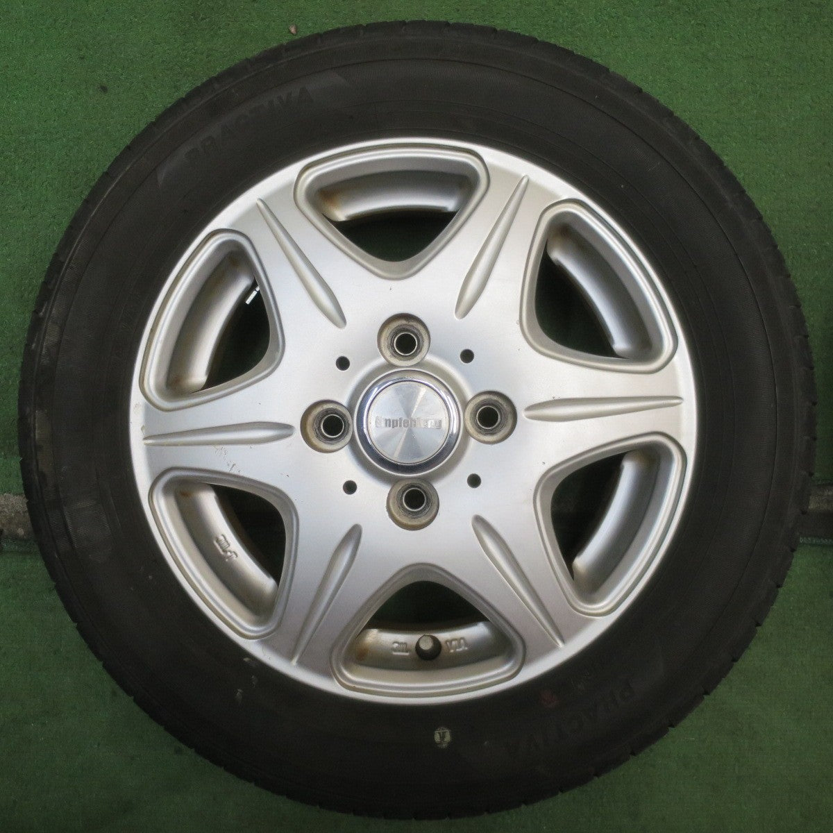バリ溝！24年！9.5分◎155/65R13 プラクティバ ヨコハマ 製 Empfehlung 社外 アルミ 13インチ PCD100/4H◎6072702NJノ