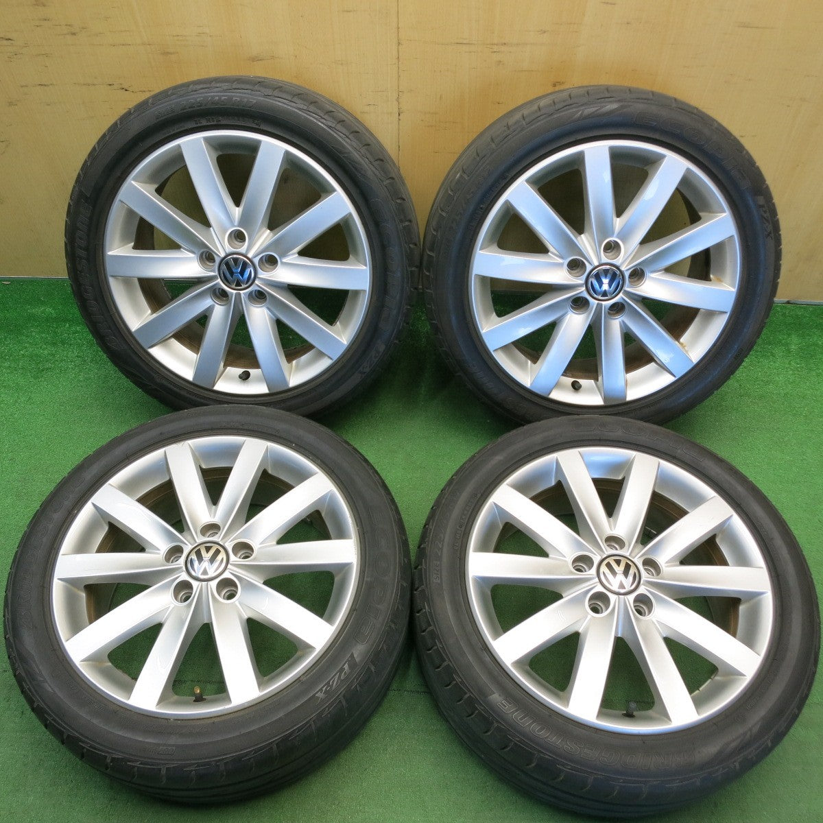 バリ溝！8.5分★ワーゲン ゴルフ6 純正 225/45R17 ブリヂストン エコピア  PZ-X 17インチ PCD112/5H★6041103HAノ
