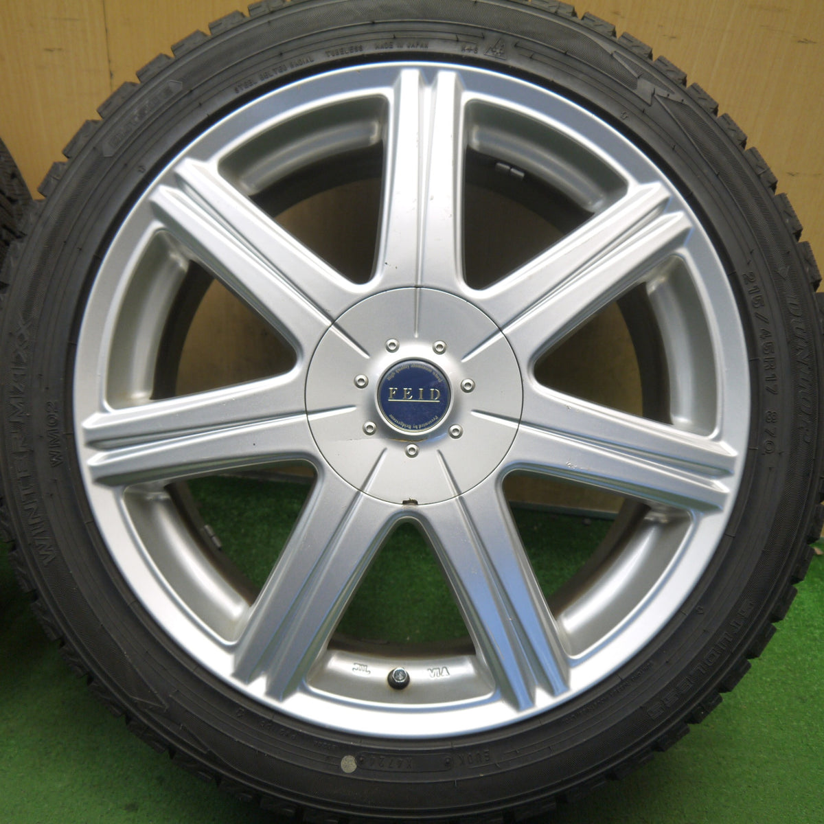 バリ溝！24年！9.5分◎スタッドレス 215/45R17 ダンロップ ウインターマックス WM02 FEID フェイド 17インチ PCD100 114.3/5H マルチ◎6091603Hス