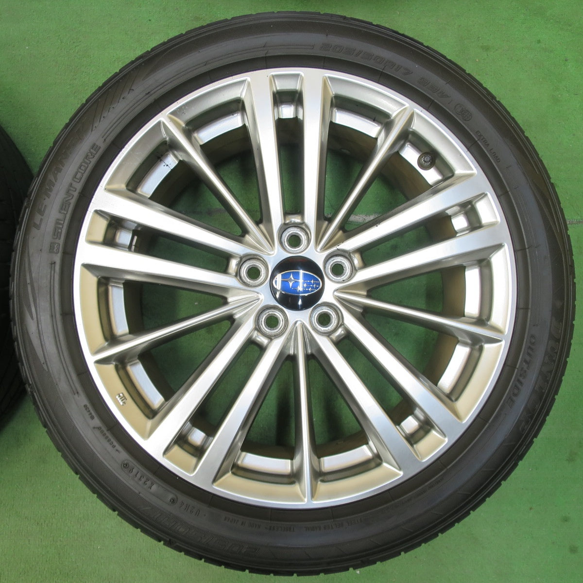[送料無料] バリ溝！9分★スバル インプレッサ スポーツ 純正 205/50R17 ダンロップ ルマン5 LE MANS V 17インチ PCD100/5H★5022116イノ