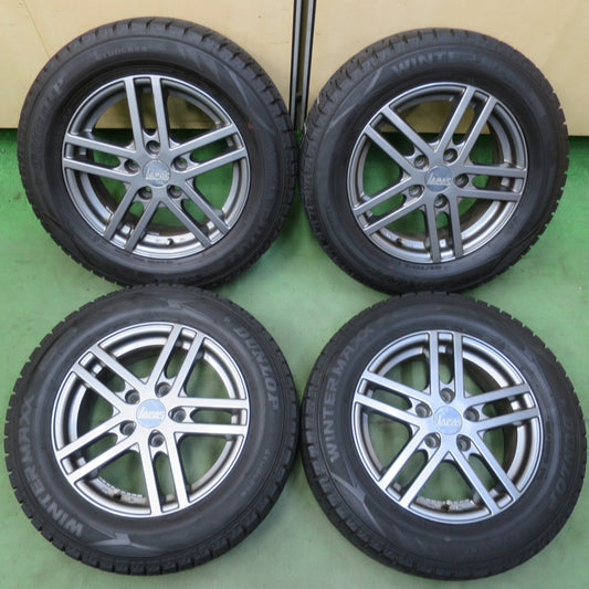 バリ溝！22年！9分◎スタッドレス 195/65R15 ダンロップ ウインターマックス WM02 LAPAS 社外 アルミ 15インチ PCD114.3/5H◎6062701イス