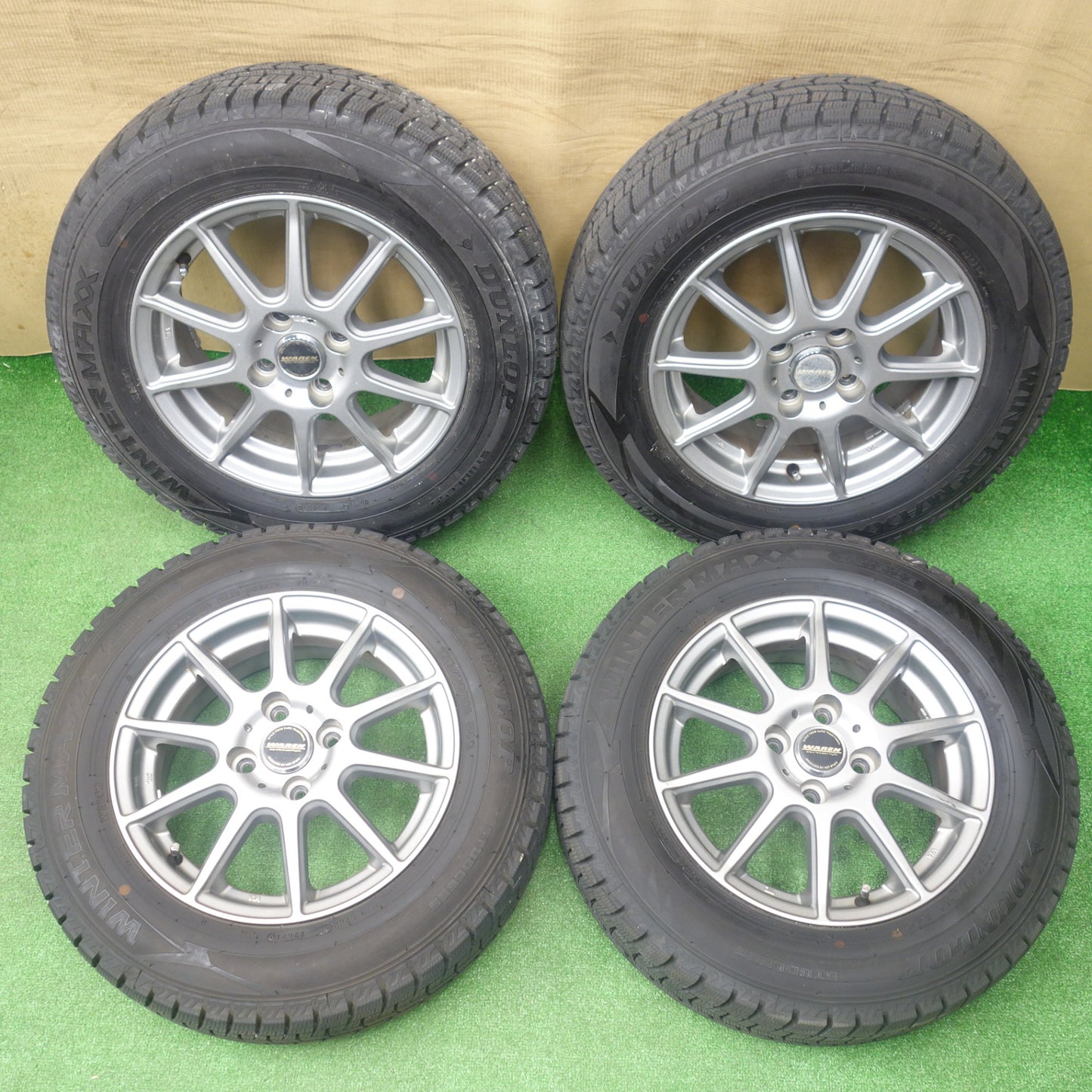 バリ溝！9.5分★スタッドレス 175/70R14 ダンロップ ウインターマックス WM02 WAREN ヴァーレン 14インチ PCD100/4H★6020201KTス