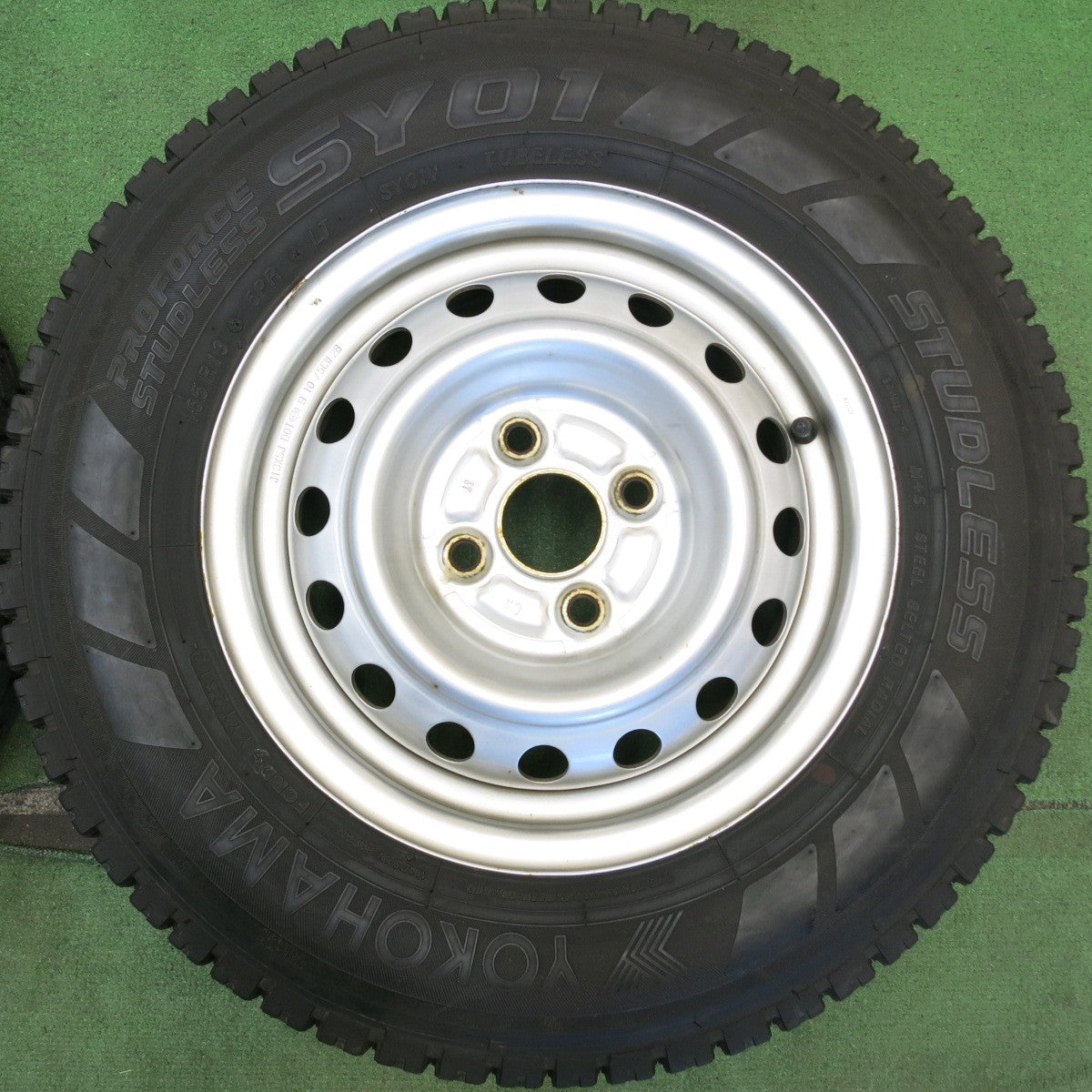 バリ溝！キレイ！9.5分◎スタッドレス 165R13 6PR ヨコハマ SY01 スチール ホイール 13インチ PCD100/4H◎6073001HAス