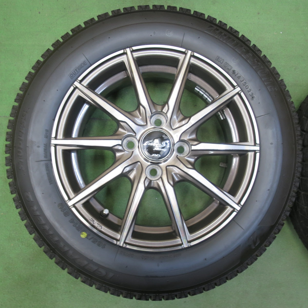 バリ溝！23年！キレイ！ほぼ10分★スタッドレス 165/70R14 ブリヂストン アイスパートナー2 Euro-S Stream MiD マルカ 14インチ PCD100/4H★5101410イス