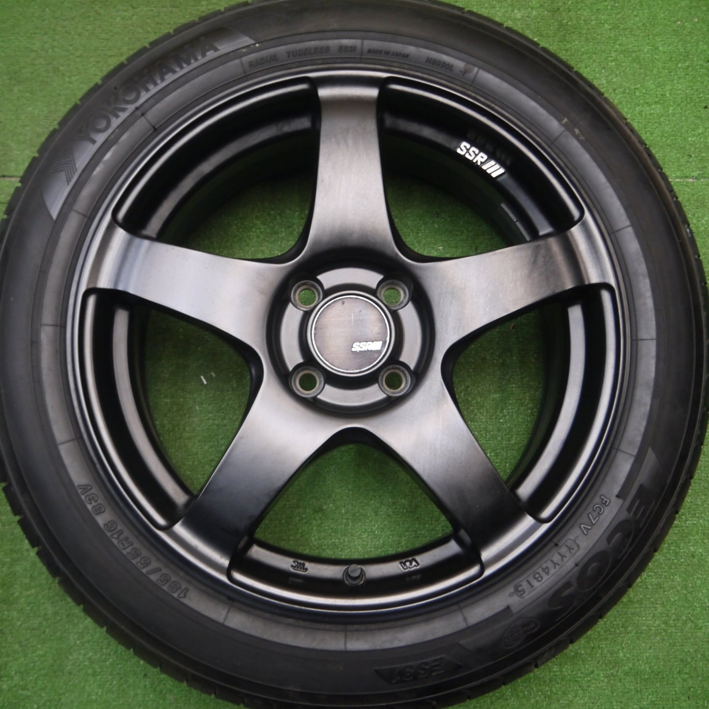 [送料無料] バリ溝！8.5分★SSR GTV01 185/55R16 ヨコハマ エコス ES31 16インチ PCD100/4H★4121805Hノ