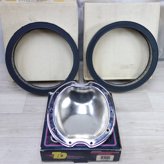 [送料無料] 未使用！まとめ売り◆アメ車 パーツ 部品 TD クローム ディフェレンシャル カバー オイルパン #9190 エアーフィルター エレメント #2111 #370◆