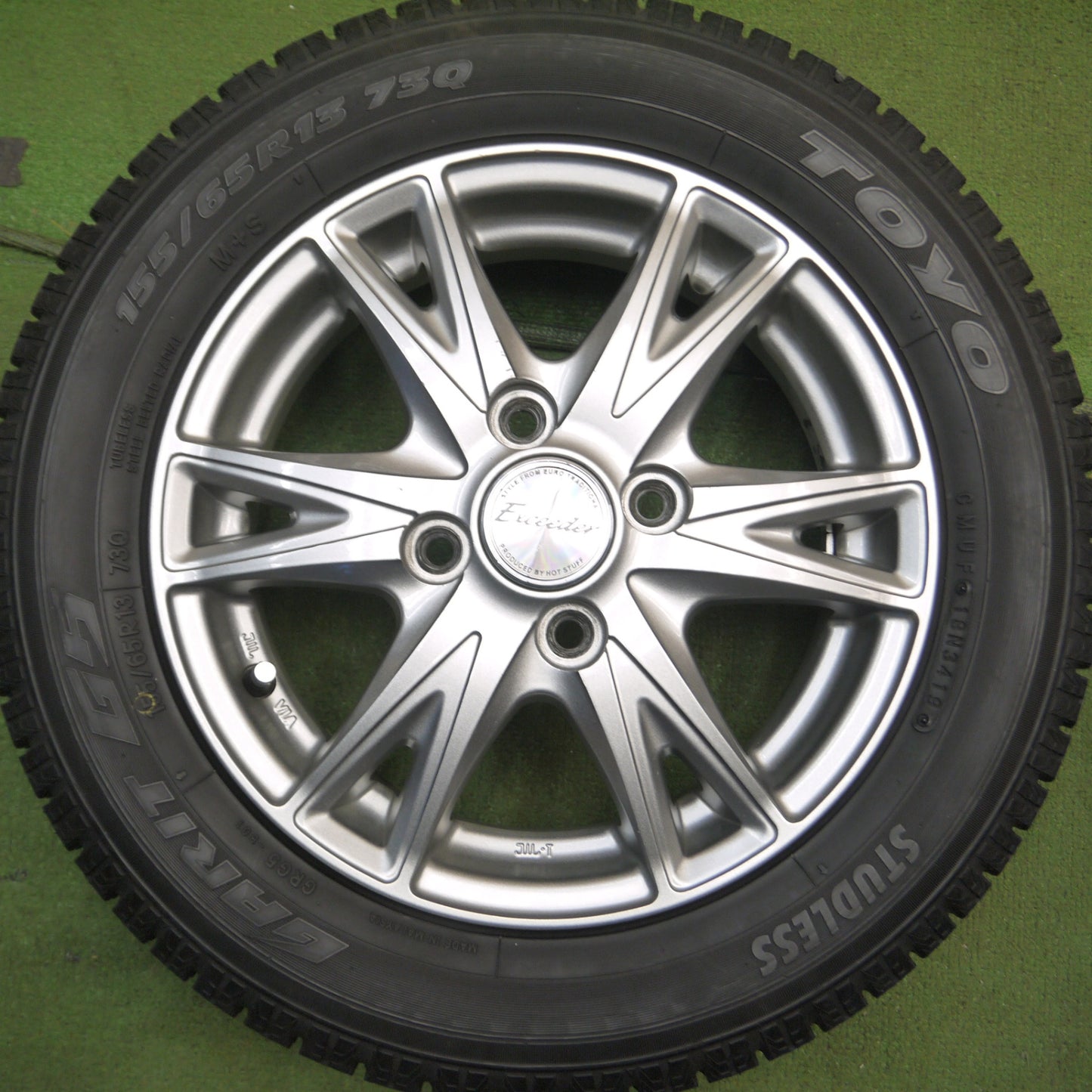 *送料無料* バリ溝！9分★スタッドレス 155/65R13 トーヨー ガリット G5 Exceeder エクシーダー 13インチ PCD100/4H★4060705Hス
