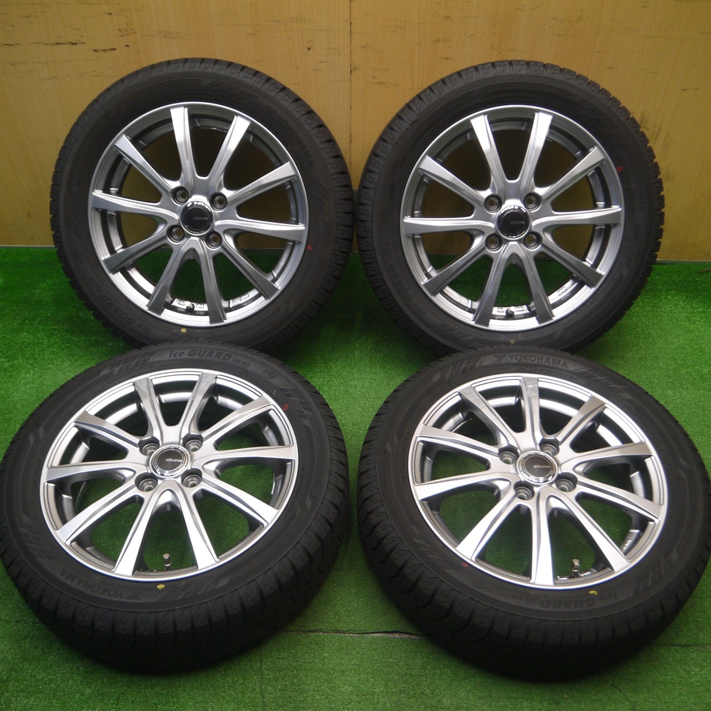 [送料無料] バリ溝！23年！キレイ！ほぼ10分★スタッドレス 165/60R15 ヨコハマ アイスガード iG60 MiLLOUS ミルアス ソリオ ハスラー 等 PCD100/4H★4111301Hス