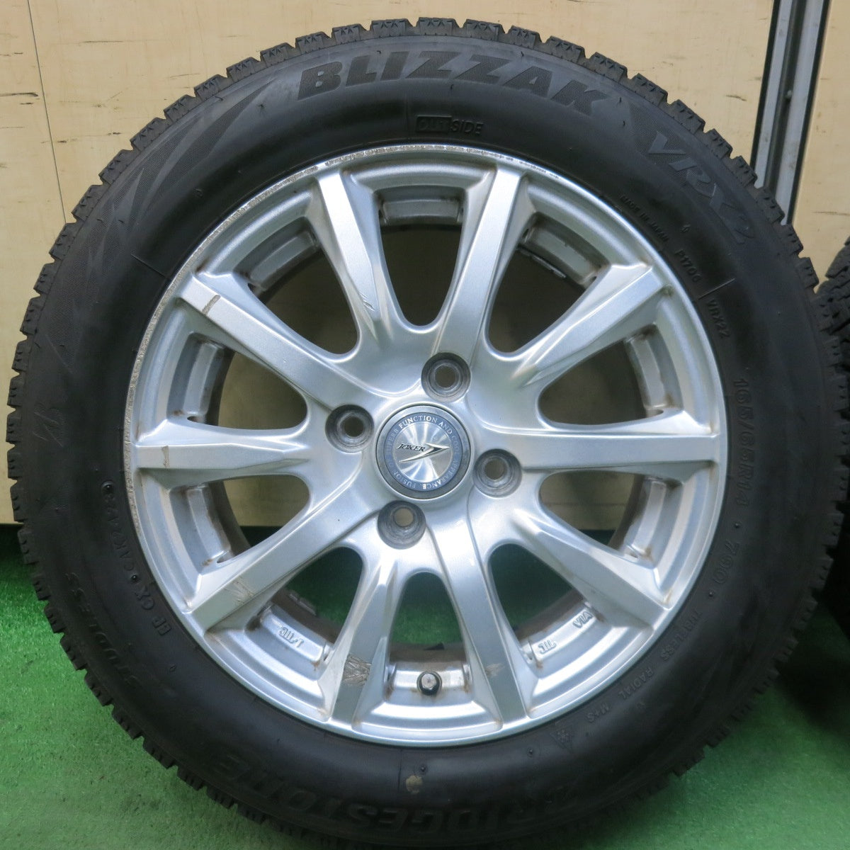 バリ溝！23年！9分★スタッドレス 165/65R14 ブリヂストン ブリザック VRX2 JOKER ジョーカー 14インチ ソリオ ハスラー 等 PCD100/4H★5102201SKス