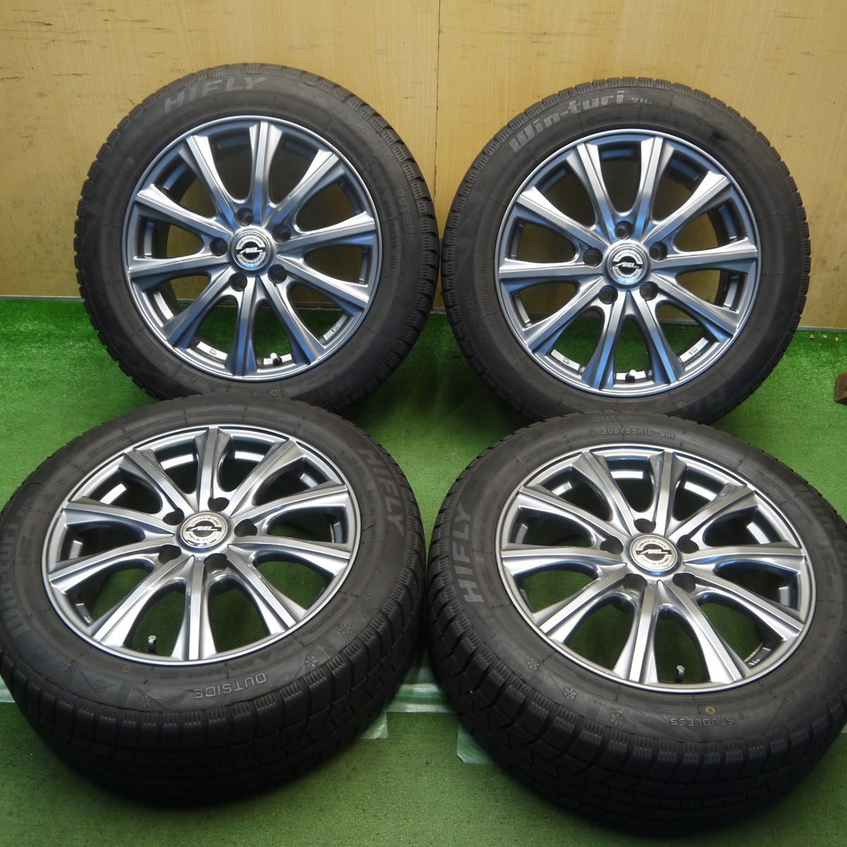 バリ溝！23年！9分◎スタッドレス 205/55R16 ハイフライ Win-turi 216 AXEL アクセル 16インチ PCD114.3/5H◎6091502Hス