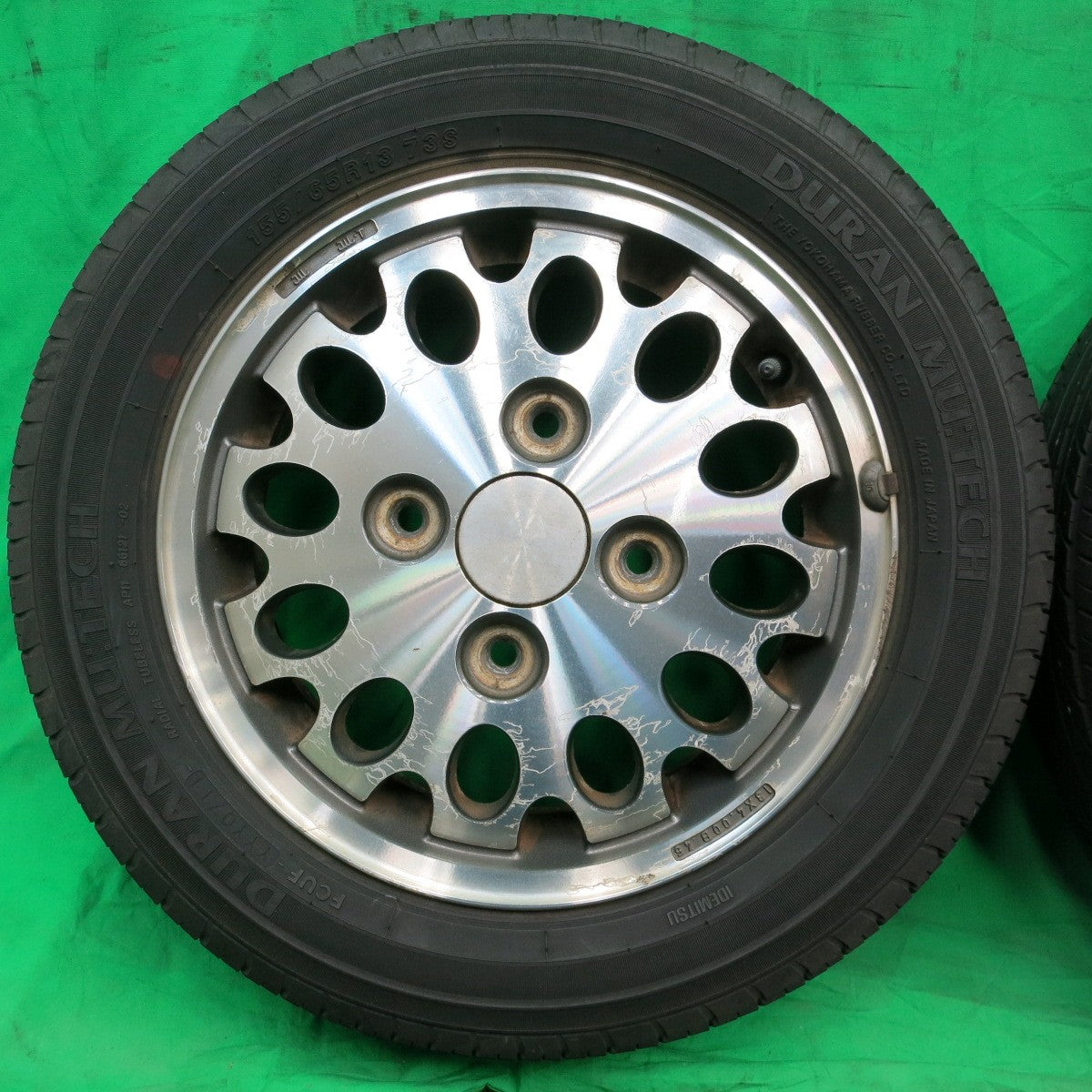 *送料無料* 4本価格★旧車 スズキ CR22S アルト ワークス 純正 155/65R13 DURAN MU:TECH 13インチ PCD114.3/4H★4051001ナノ