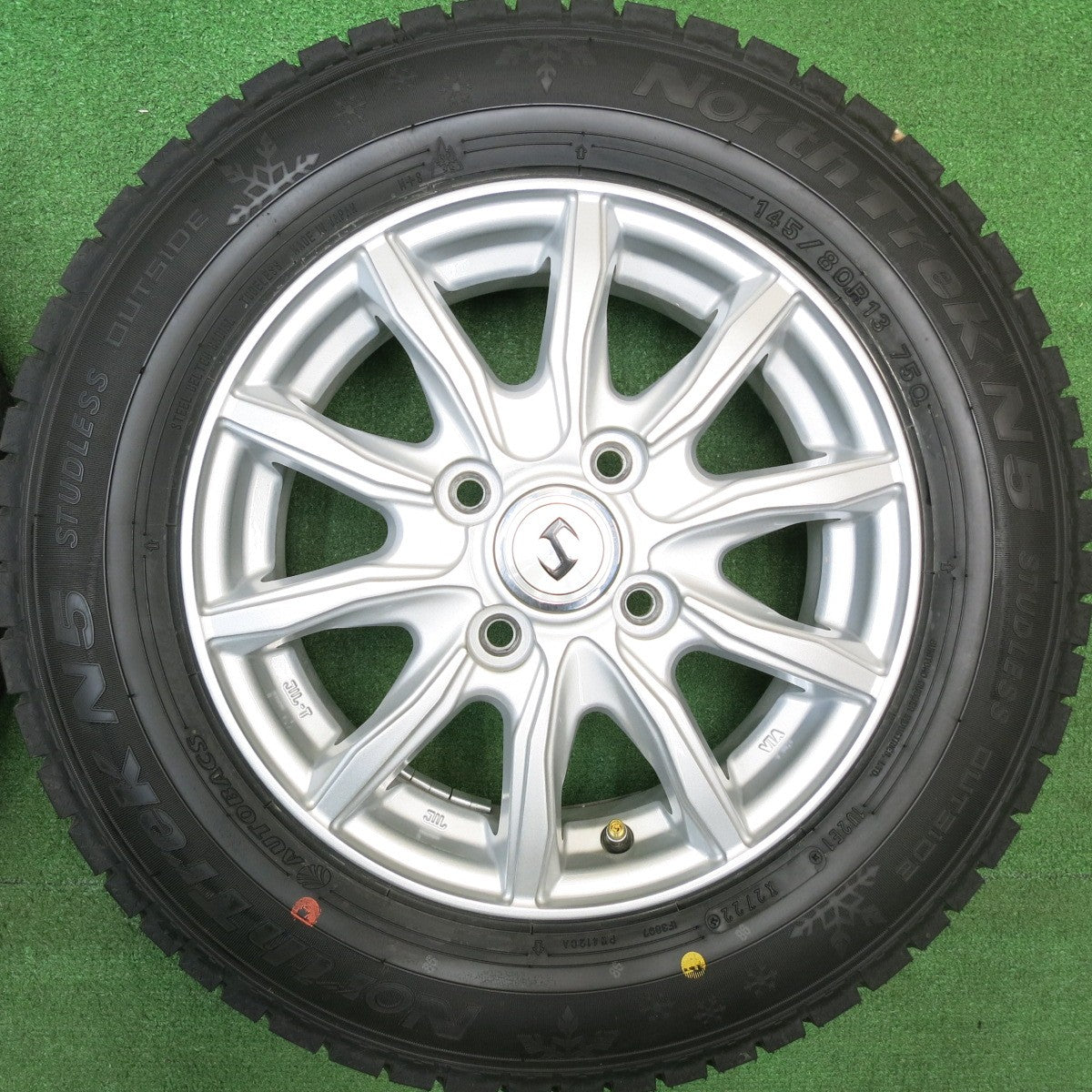 ほぼ未使用！22年！キレイ★スタッドレス 145/80R13 オートバックス ノーストレック N5 社外 アルミ 13インチ PCD100/4H★5121801HAス