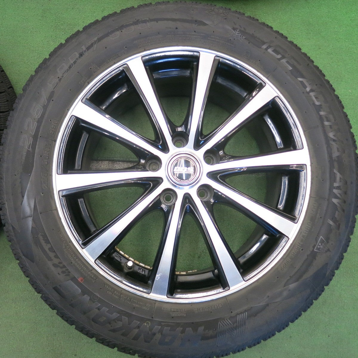 バリ溝！22年！9分◎スタッドレス 225/60R17 ナンカン アイス アクティバ AW-1 D.O.S. DOS 17インチ PCD114.3/5H◎6081408HAス