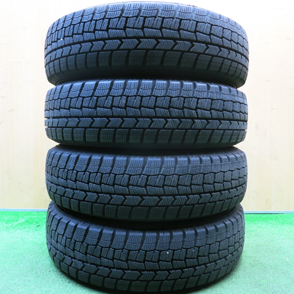 バリ溝！21年！キレイ！9.5分★スタッドレス 155/65R14 ダンロップ ウインターマックス WM02 AZ SPORTS AZスポーツ 14インチ PCD100/4H★5121303HAス