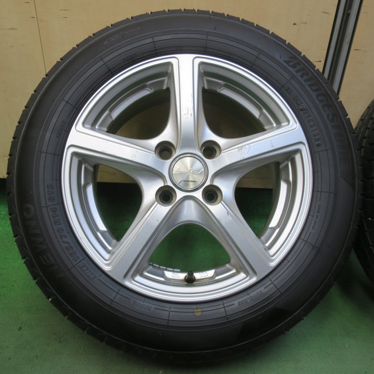 ほぼ未使用！25年◎165/70R14 ブリヂストン NEWNO EuroSpeed MANARAY SPORT ユーロスピード マナレイ 14インチ PCD100/4H◎6063005イノ