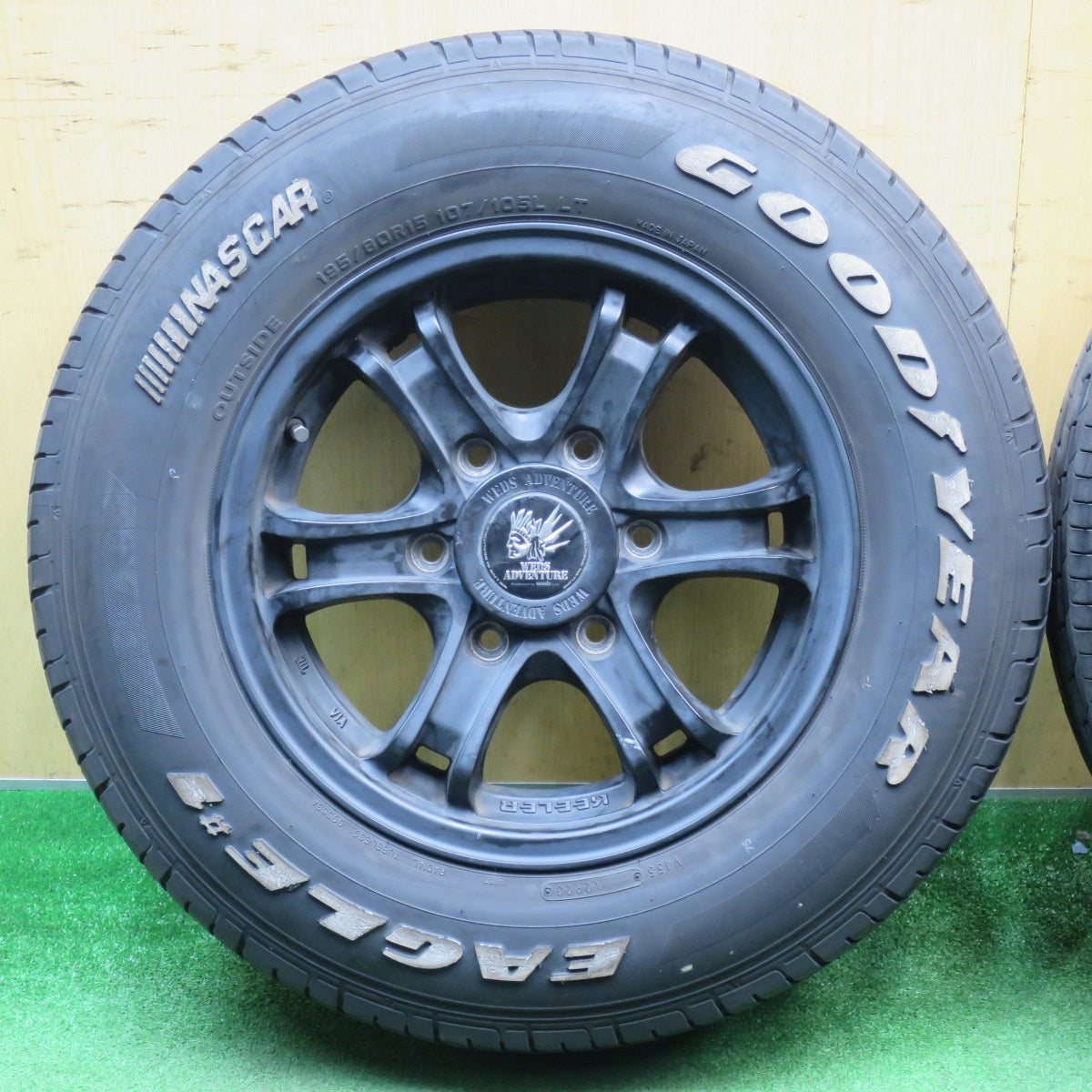 バリ溝！25年！9.5分★KEELER 195/80R15 トーヨー H30 グッドイヤー EAGLE #1 WEDS ADVENTURE 15インチ キーラー PCD139.7/6H★6020903NJノ