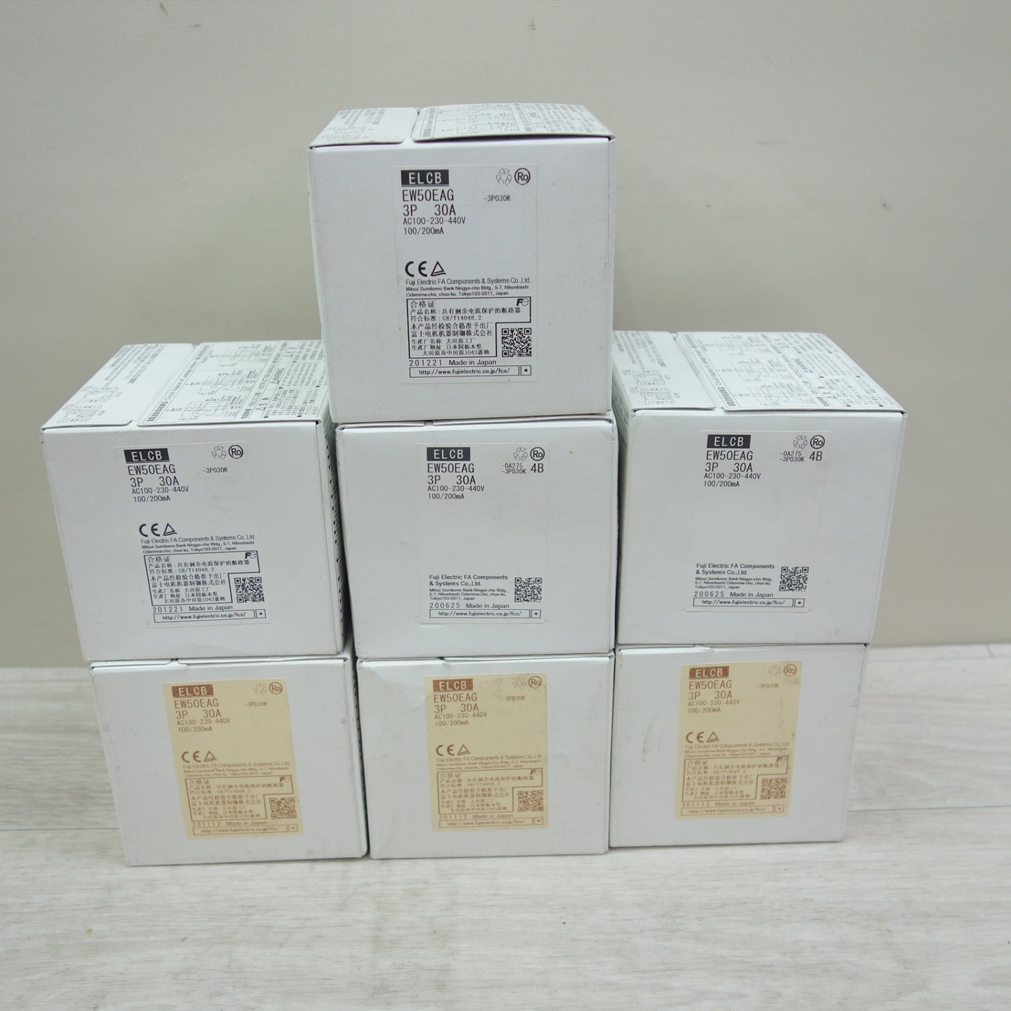 [送料無料] 未使用！7点まとめ売り☆富士電機 一般配線用 漏電遮断器 ELCB EW50EAG 3P 30A FUJI 漏電ブレーカー☆