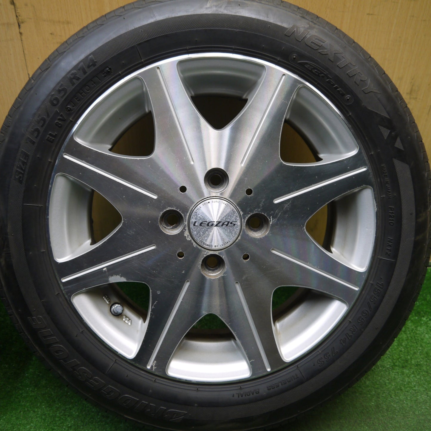4本価格★Stich LEGZAS D800 155/65R14 ブリヂストン ネクストリー エコピア シュティッヒ レグザス 14インチ PCD100/4H★6012609Hノ