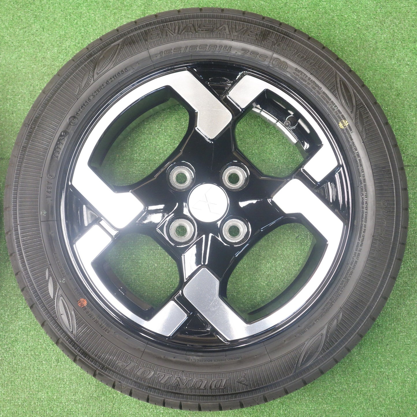 新車外し！25年★三菱 デリカ ミニ 純正 155/65R14 ダンロップ エナセーブ EC300+ 14インチ PCD100/4H★6022101KTノ