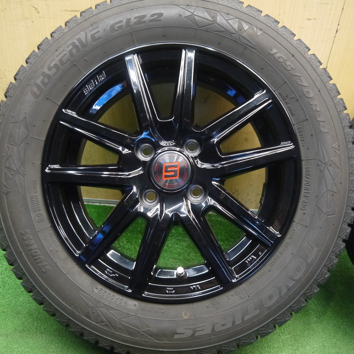 バリ溝！22年！8.5分◎スタッドレス 165/70R14 トーヨー ガリット GIZ GIZ2 SEIN ザイン 14インチ PCD100/4H◎6091601Hス