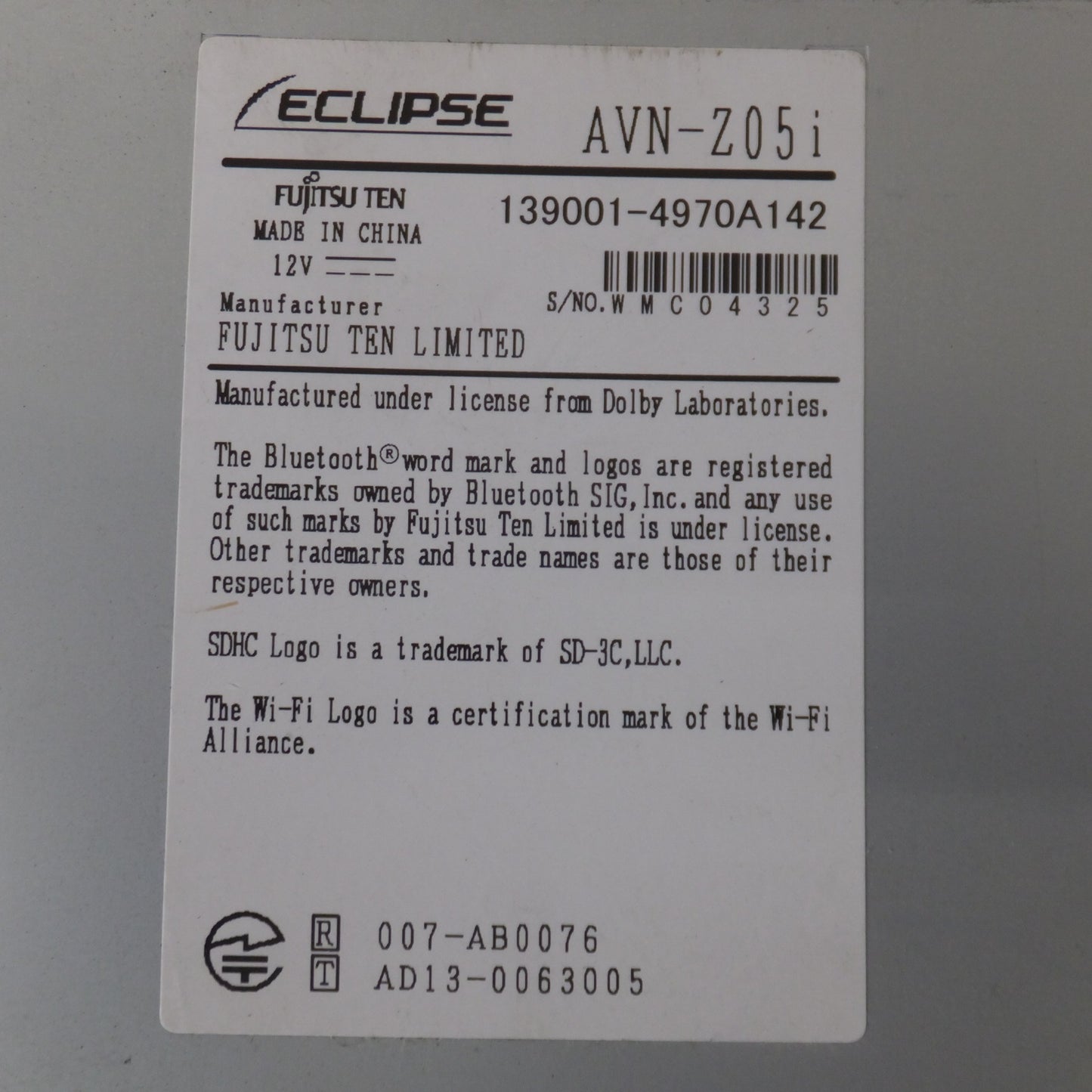 [送料無料] ★富士通テン イクリプス ECLIPSE メモリーナビゲーション Future Link AVN-Z05i(7)★