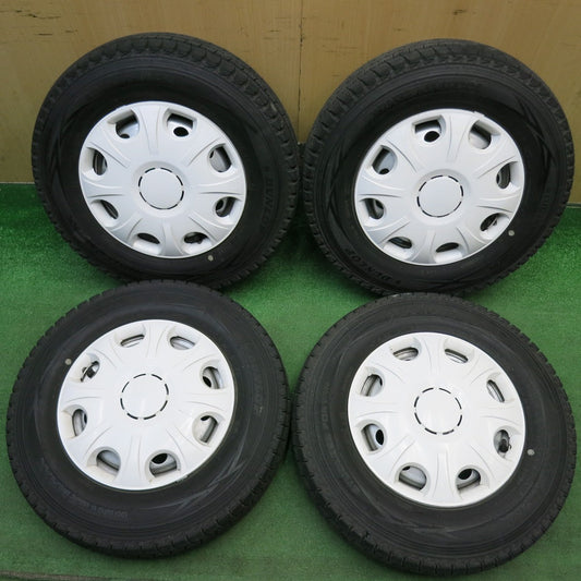 バリ溝！9.5分★スタッドレス 145R12 6PR ダンロップ ウインターマックス SV01 スチール ホイール キャップ 付き 12インチ PCD100/4H★6041206HAス