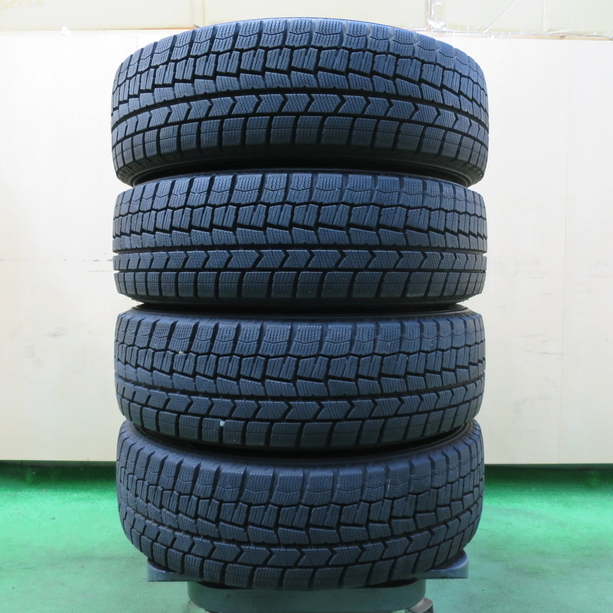 [送料無料] バリ溝！21年！キレイ！9.5分★スタッドレス G.speed 175/65R15 ダンロップ ウインターマックス WM02 Gスピード 15インチ PCD100/4H★4112505イス