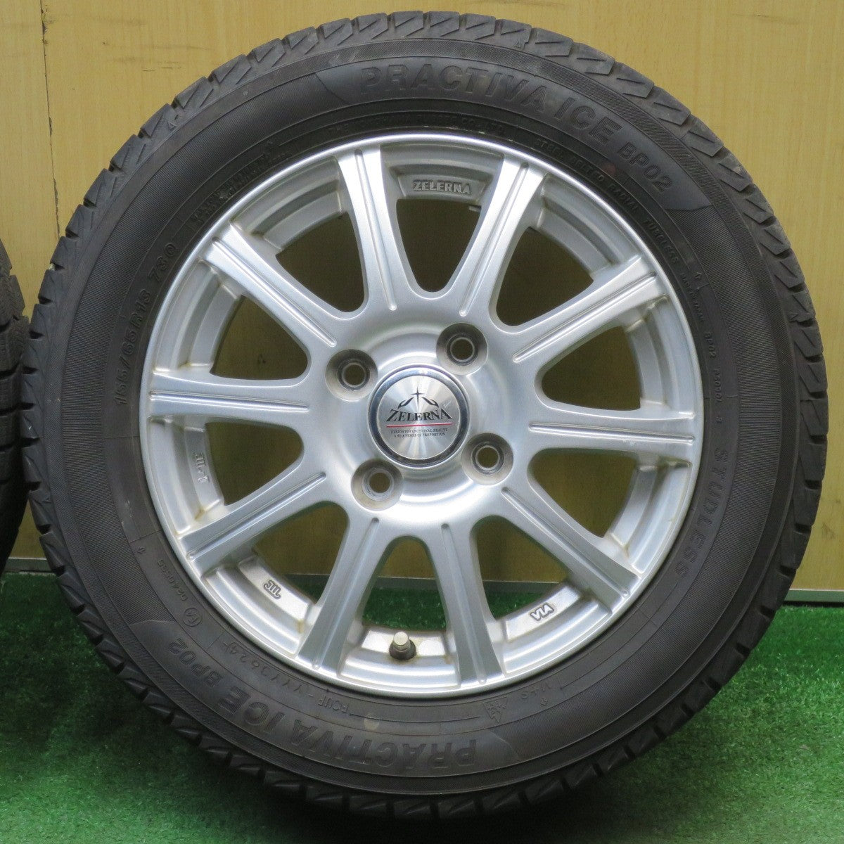 バリ溝！24年！9.5分★スタッドレス 155/65R13 プラクティバ アイス BP02 ヨコハマ製 ZELERNA 13インチ PCD100/4H★6032409NJス