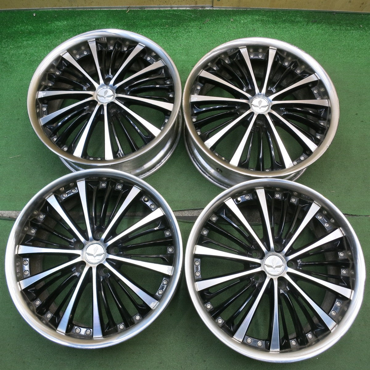 4本価格◎RAYS BLACK FLEET V350 19インチ ホイール レイズ ブラック フリート 19×8J PCD114.3/5H◎6080804HAホ