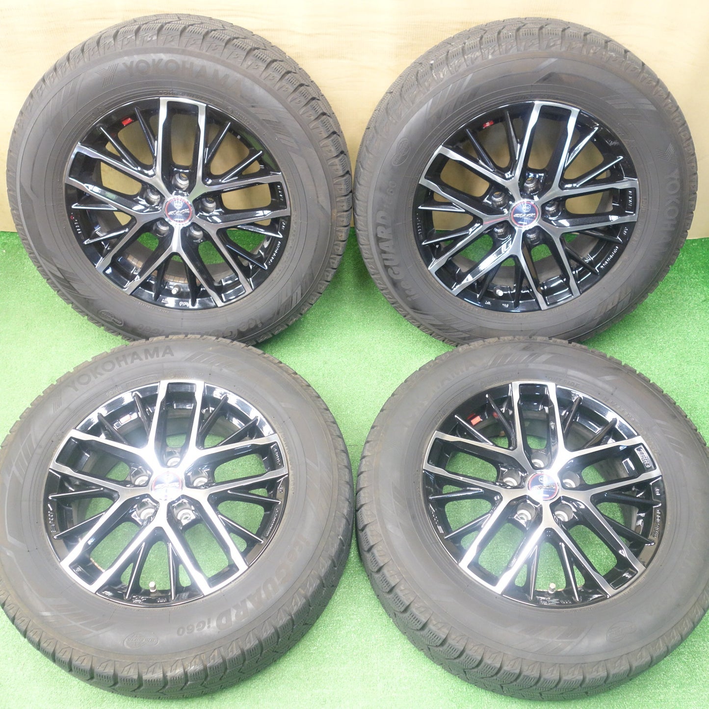 バリ溝！22年！キレイ！9.5分★スタッドレス 215/65R16 ヨコハマ アイスガード iG60 SMACK ENKEI AME スマック エンケイ 16インチ PCD114.3/5H★6021105KTス