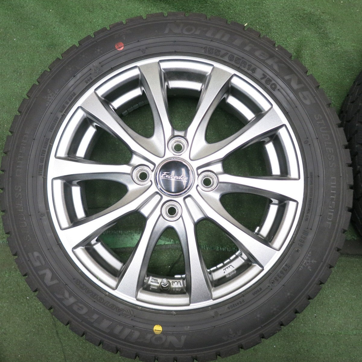 *送料無料* 超バリ溝！23年！ほぼ10分★スタッドレス 155/65R14 オートバックス ノーストレック N5 Exceeder エクシーダー 14インチ PCD100/4H★4061902NJス