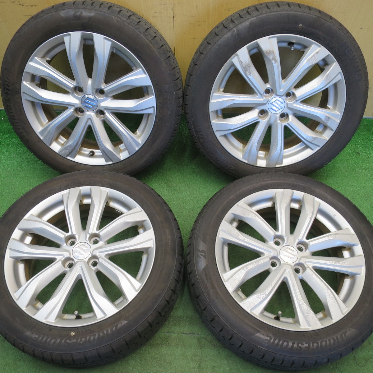バリ溝！23年！9.5分★スズキ スイフト 純正 185/55R16 ブリヂストン NEWNO ニューノ 16インチ PCD100/4H★6051002NJノ