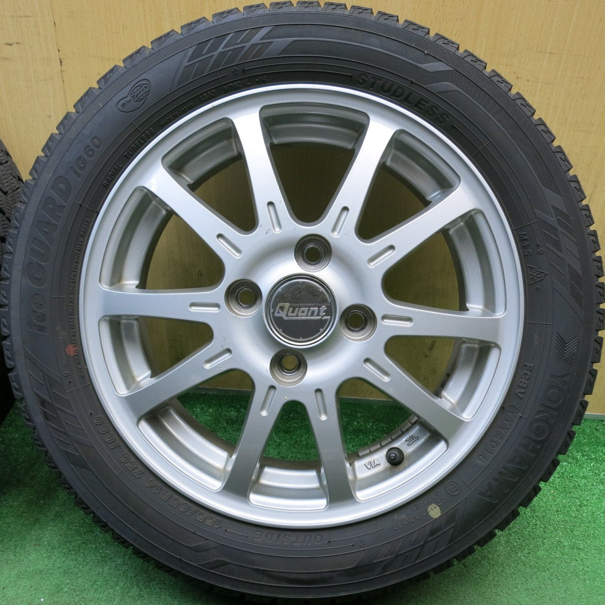バリ溝！9分◎スタッドレス 155/65R14 ヨコハマ アイスガード iG60 Quant クアント 14インチ PCD100/4H◎6080607HAス