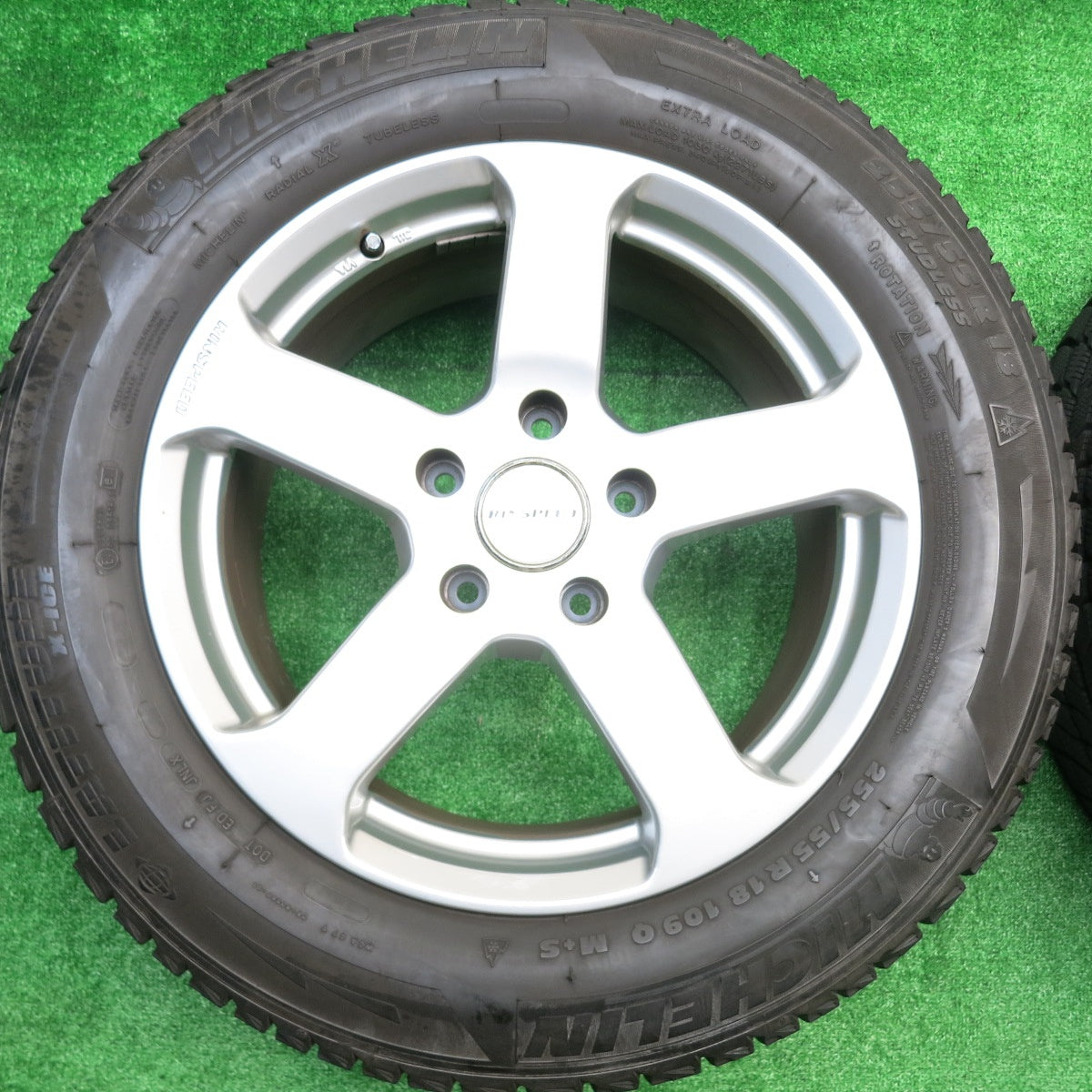 バリ溝！9.5分★ワーゲン トゥアレグ 等 RINSPEED C5/ES 255/55R18 スタッドレス ミシュラン LATITUDE X-ICE 18インチ リンスピード PCD130/5H★5100905HAス