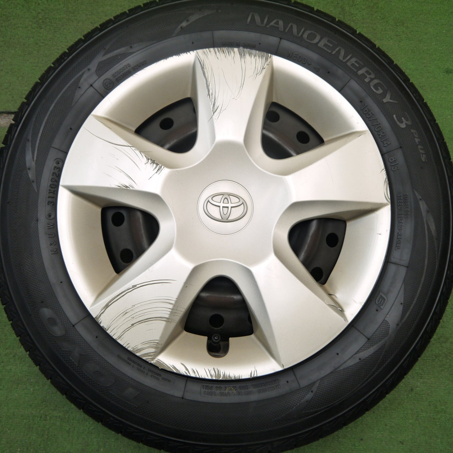 バリ溝！23年！9分★トヨタ パッソ 純正 スチール 165/70R14 トーヨー ナノエナジー3 プラス 14インチ PCD100/4H★5050712Hノ