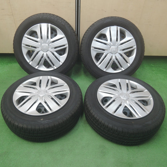 *送料無料* バリ溝！21年！9.5分★ホンダ フィット 純正 スチール 185/60R15 ダンロップ エナセーブ EC204 15インチ PCD100/4H★4042801KMノ